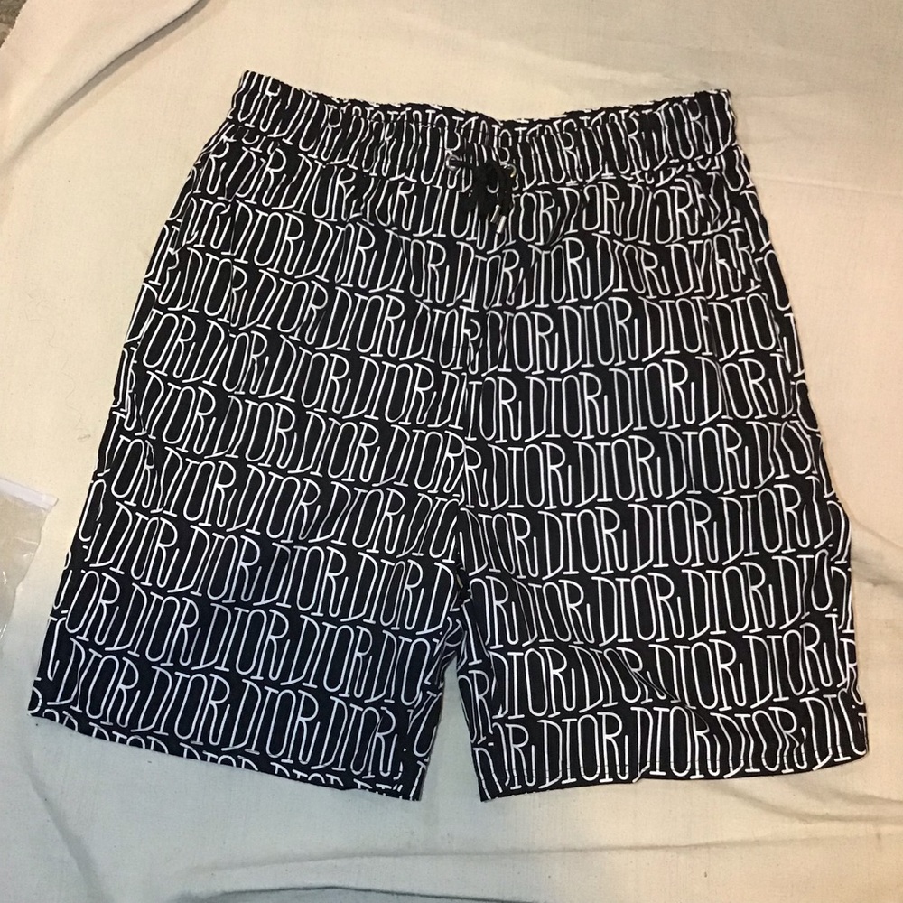 Paris Drip Black "Dio Yacht Shorts" size xxl 2xl new without tags mesh lined